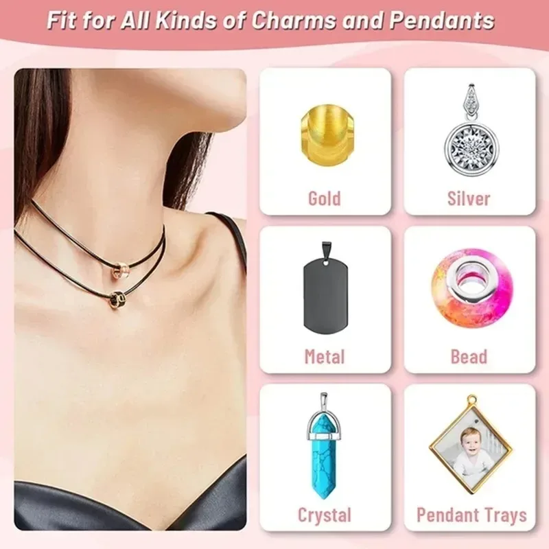 10/50pcs Colorful Leather Waxed thread Rope Chain Cord Necklace Pendant For DIY Handmade Lobster Clasp String Jewelry Crafts