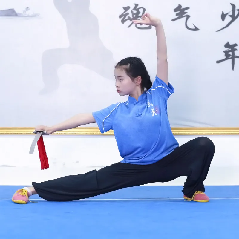 Chinese Style Kids Kung Fu Uniform Set Summer Boys Girls Wushu Training Clothing Tai Chi Performance Tang Suit Kung Fu Outfit