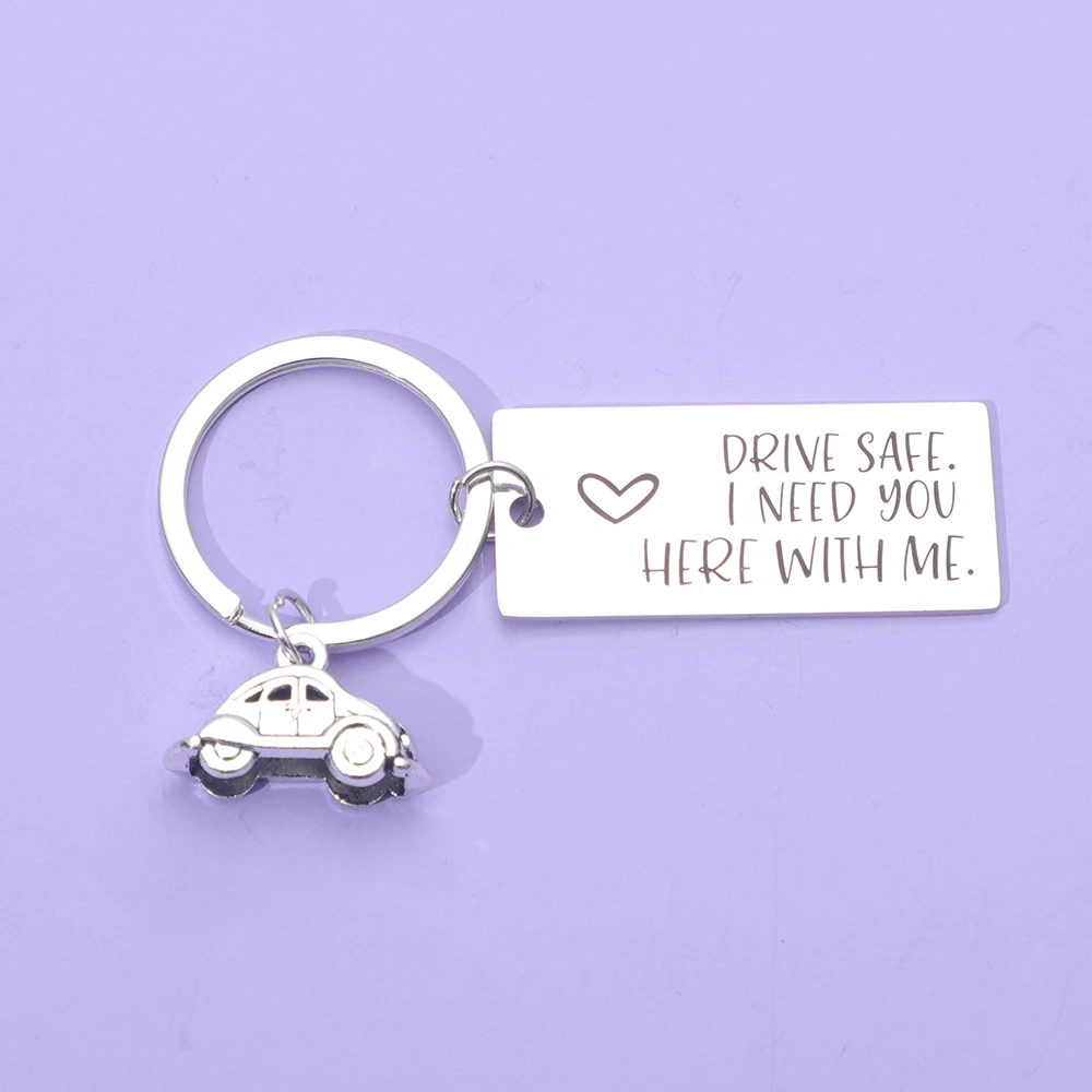 Safety driving slogan Car pendant key chain