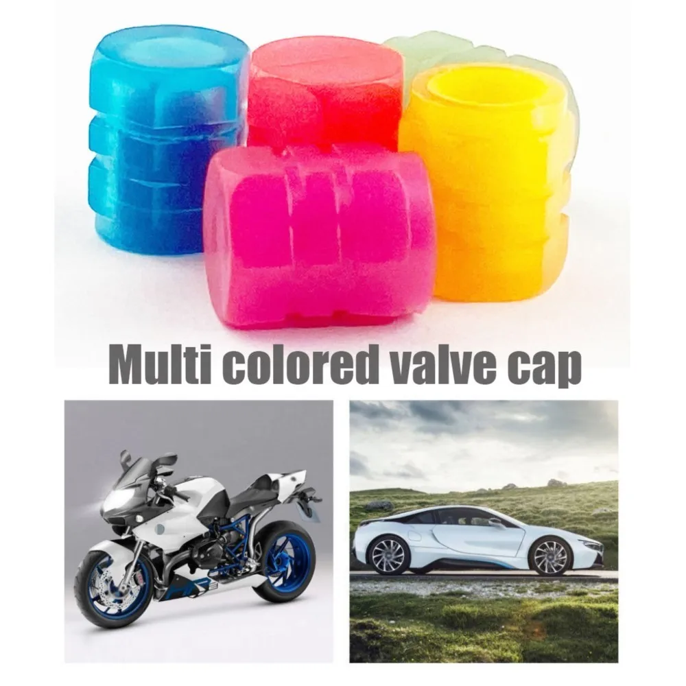 

4 шт. светящиеся колпачки клапанов, флуоресцентный ночной светящийся декор, автомобиль, мотоцикл, велосипед, ступица, крышка штока клапана, Стайлинг, автомобильные аксессуары