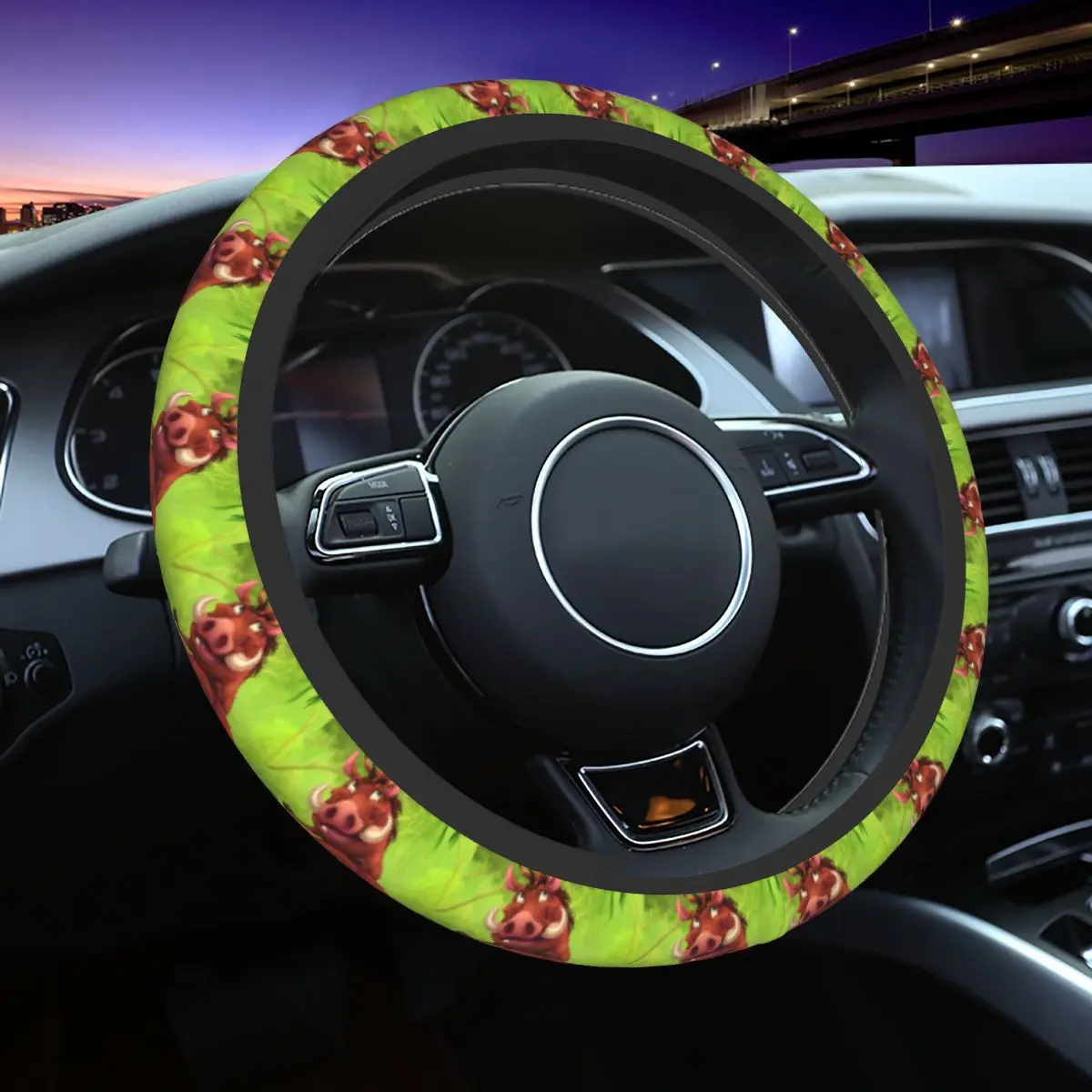 

Lion King Simba Cartoon Car Steering Wheel Cover Soft Car Covers Suite Funny Automotive Supplies for 14.5-15Inches