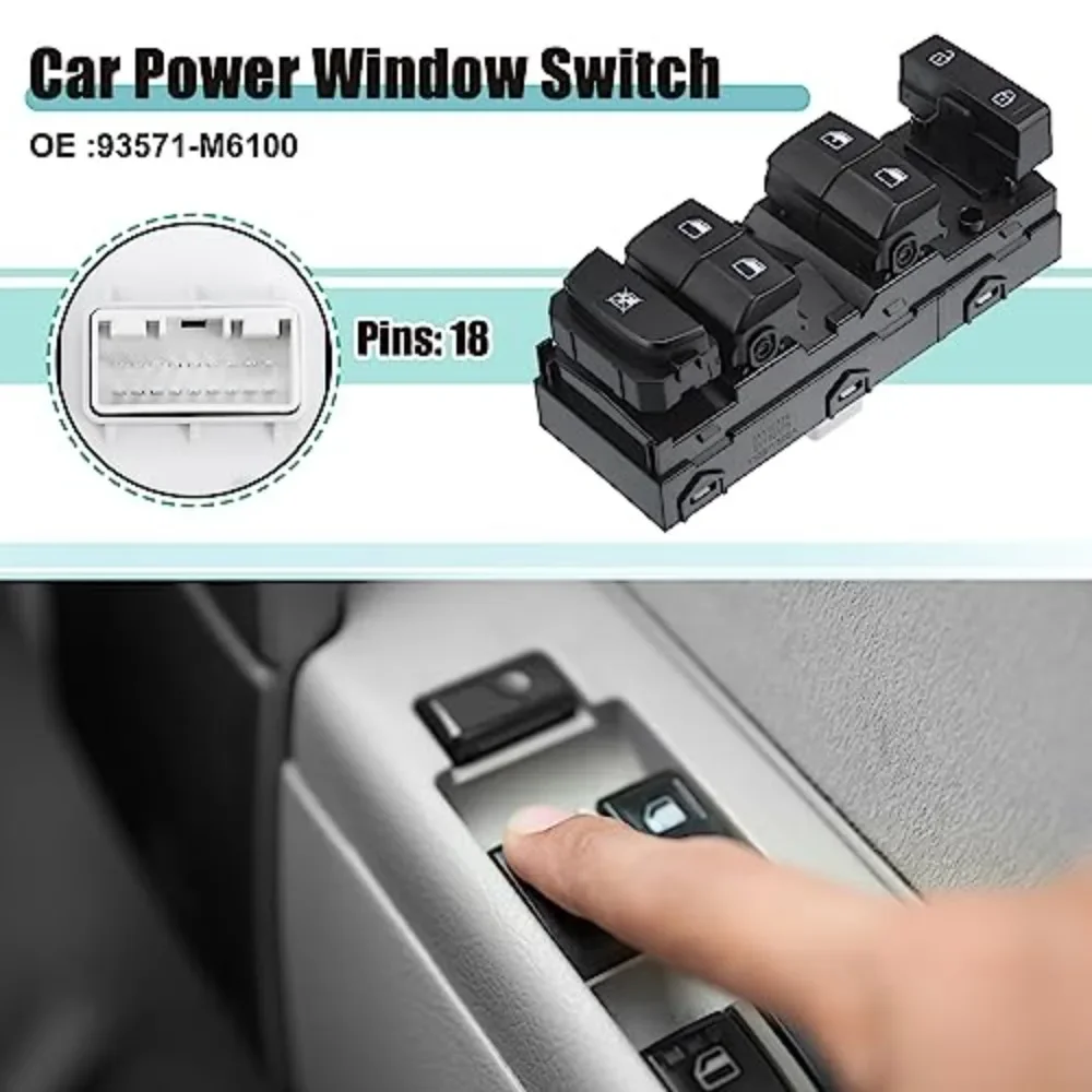 93571-M6100 93571M6100 Car Electric Master Window Control Switch Regulator Button For KIA Cerato 2019 93571-M6120