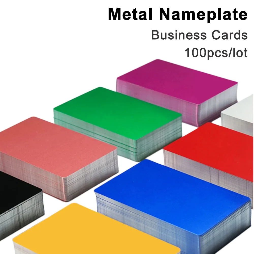 100PCS Metal Nameplate Business Cards Multicolor Aluminium Alloy Material 5 Color for Laser Marking Machine CO_2 Laser Marker
