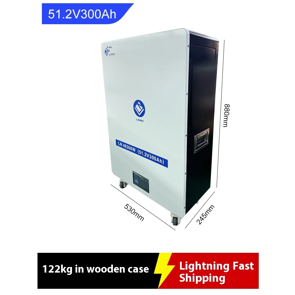 

Mobile wall-mounted 48V51.2V300Ah home energy storage solar photovoltaic LiFePO4 lithium battery
