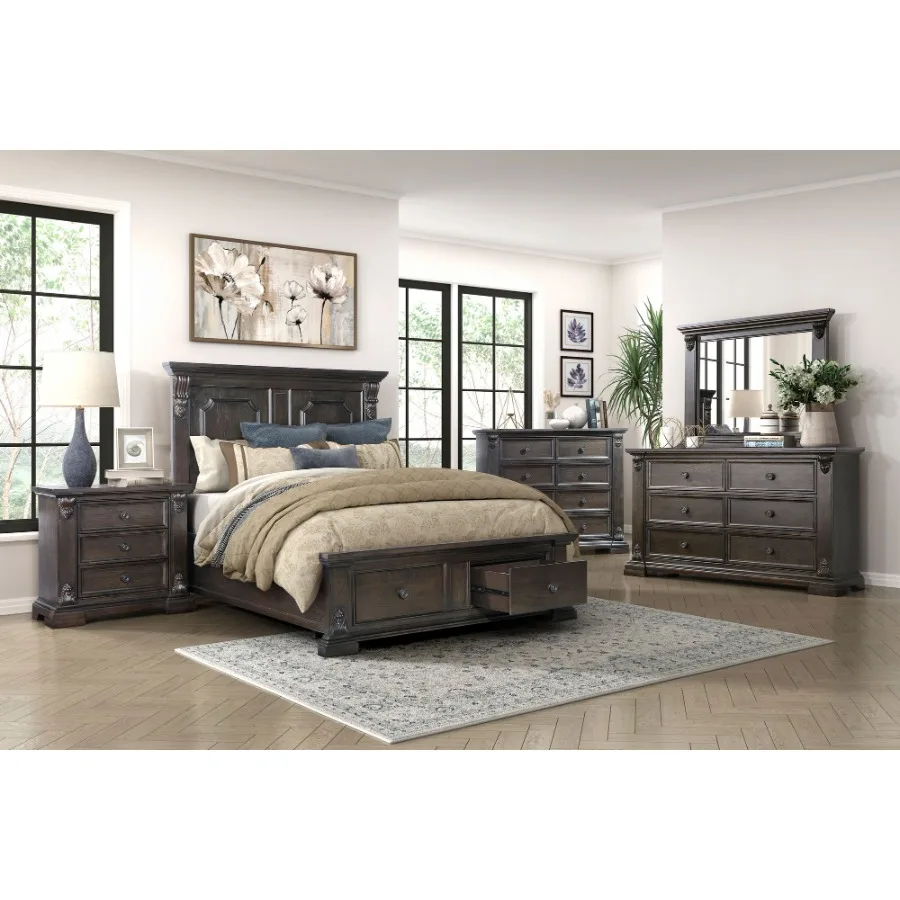 Elegant Design 3-Drawers Nightstand Traditional Vintage Bedroom Furniture 1pc Espresso Finish