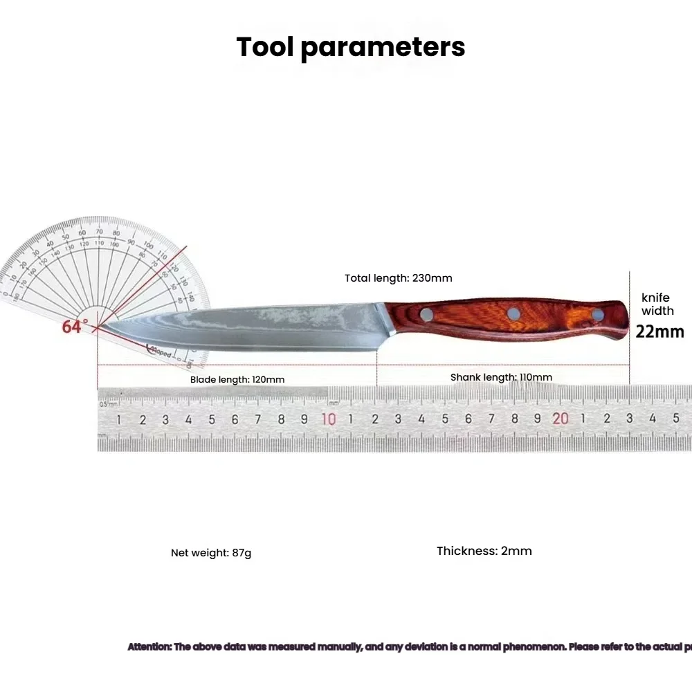 سكين شريحة لحم من الفولاذ الدمشقي VG10 مكون من 67 طبقة - أدوات مائدة بمقبض خشبي فاخر مع غمد واقٍ، مجموعة هدايا مطبخ فاخرة #6