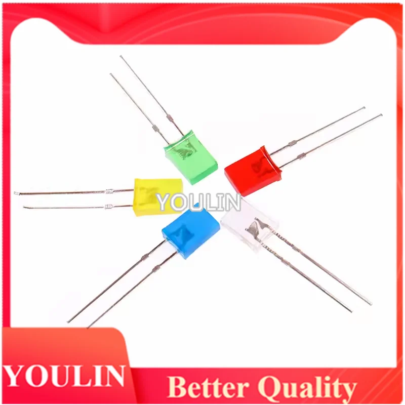 

1000PCS/LOT 2*5*7MM Square LED Kit Transparent Light-Emitting Diode Kit 257 LED Diode Red Yellow Green Blue White 5 Colors