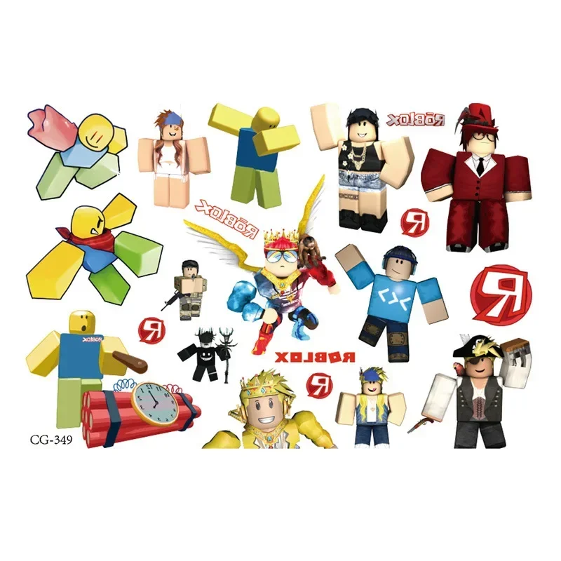 Roblox Cartoon Game Tattoo Sticker Children Birthday Party Decorate Waterproof Stickers Kids Birthday Gifts Toys