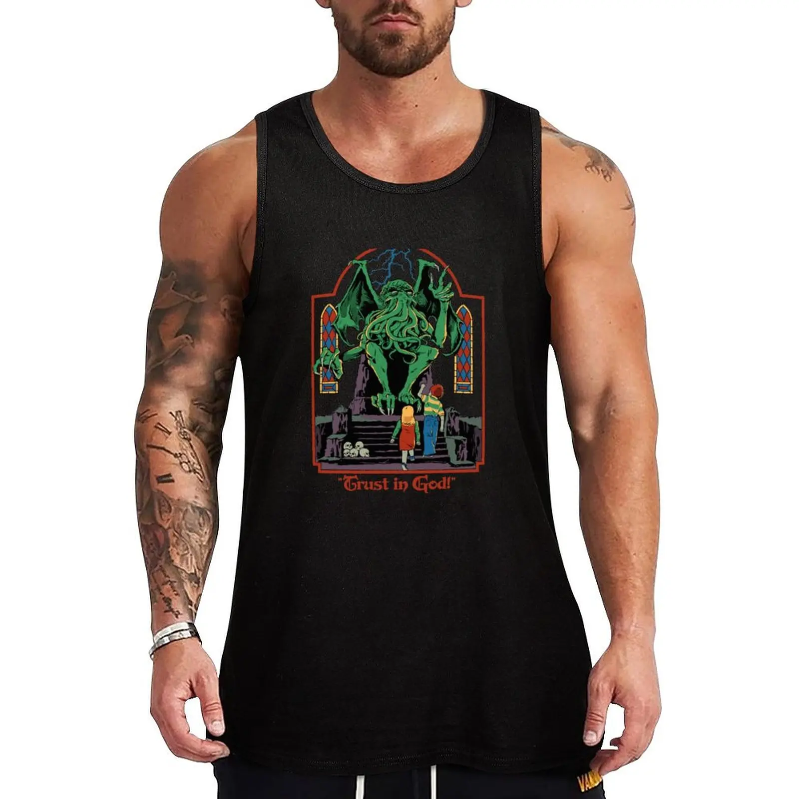 

Trust in God Tank Top bodybuilding man anime t-shirts cute tops Men's clothing