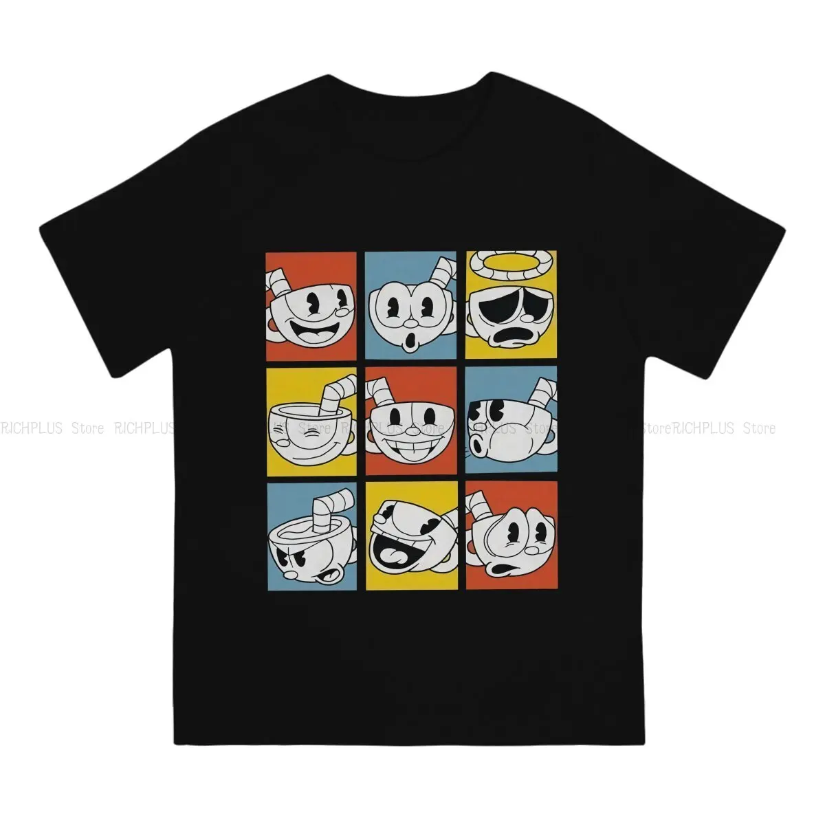 Show TShirt For Men Cuphead Mugman Game Clothing Novelty T Shirt Soft