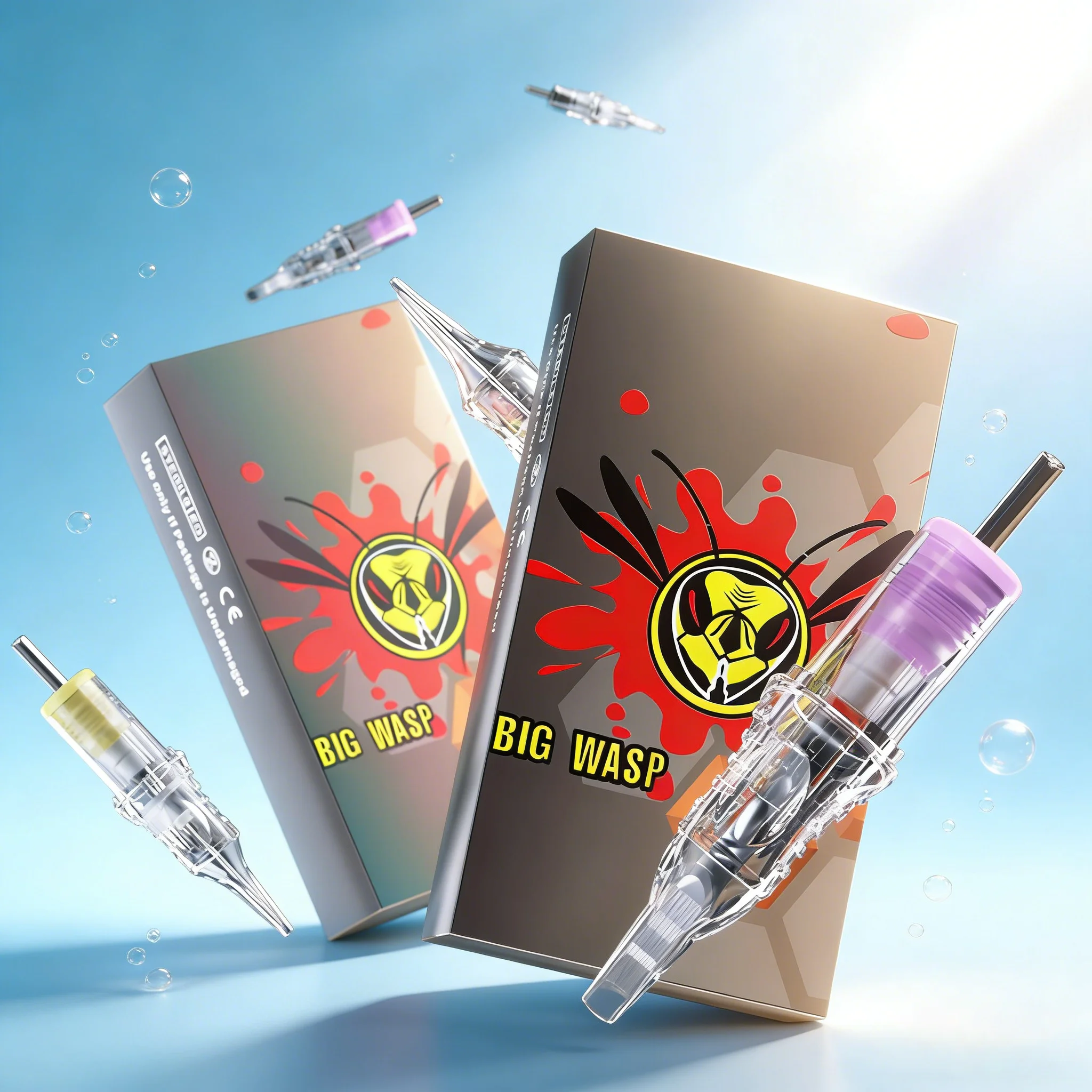 

BIGWASP Transparent 20pcs/box Mixed Tattoo Needle Cartridge Kit Round Liner Magnum Sterilized Safety For Tattoo Machine Grip