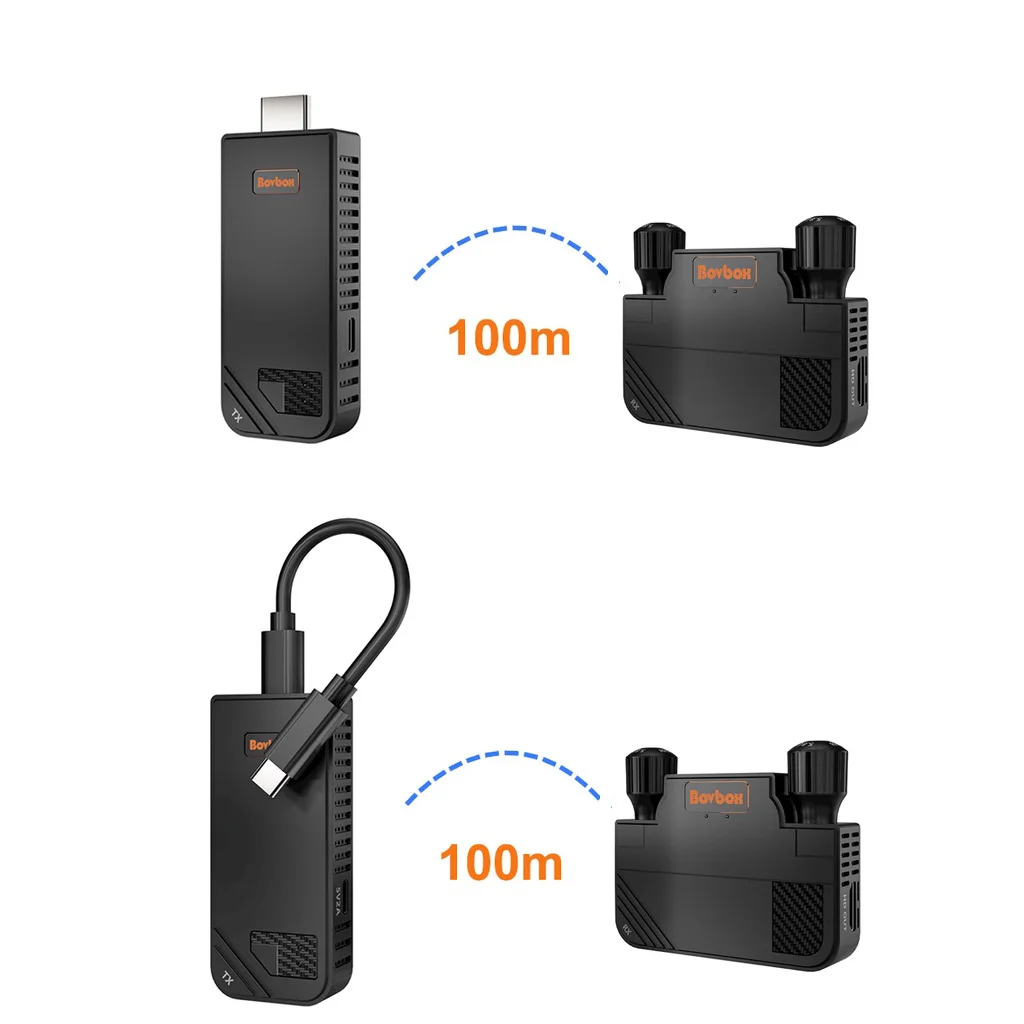 

100m Type C Wireless Video Transmitter Receiver HDMI Extender Display Adapter Share for Laptop PC Camera Phone To TV Projector