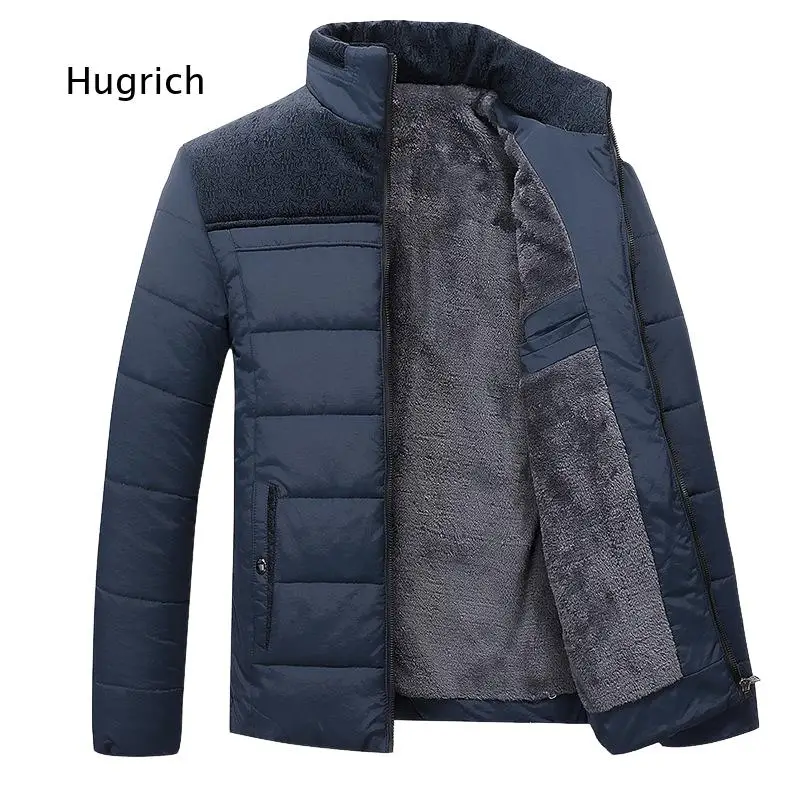 Mens Winter Thick Padded Coat Korean Style Casual Warm Cotton Jacket Fashion Outerwear For Men Daily Cold Weather Outdoor And I