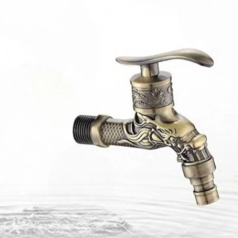 Ancient-style Faucet for Single-cold Water Washing Machine, Mop Basin Faucet, Wall-mounted Vintage Faucet