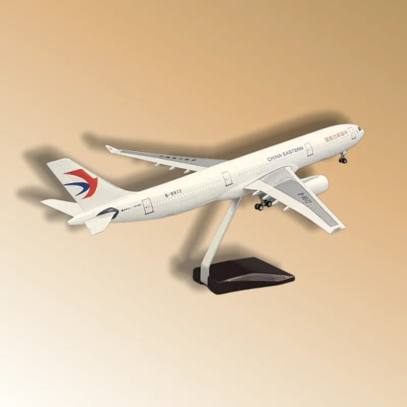 47Cm China Eastern Airlines A330 1/135 Scale Die-Cast Resin Aircraft Model with Wooden Base and Landing Gear—Collector's Grade