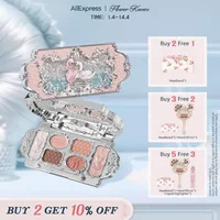 Paleta de Maquillaje de Seis Colores de la Serie Swan Ballet de Flower Knows, Acabado Mate Delicado con Brillo