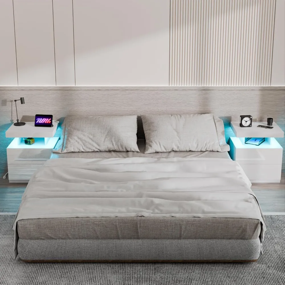 โต๊ะข้างเตียงอัจฉริยะ LED รุ่นใหม่ พร้อมที่ชาร์จไร้สายและพอร์ต USB-C สำหรับใช้งานข้างเตียง