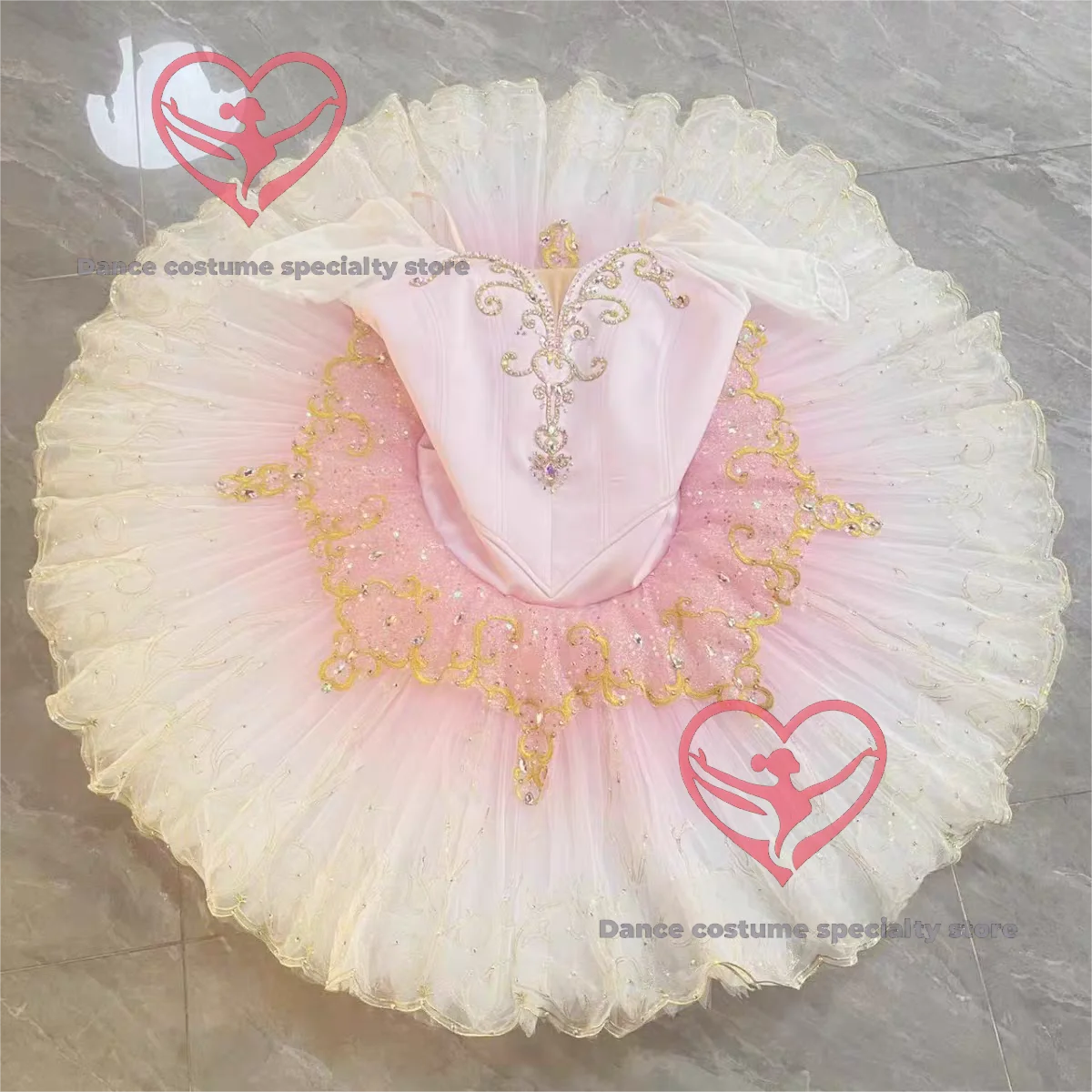 

Детское балетное платье-пачка с рюшами Blush Gold Fairy