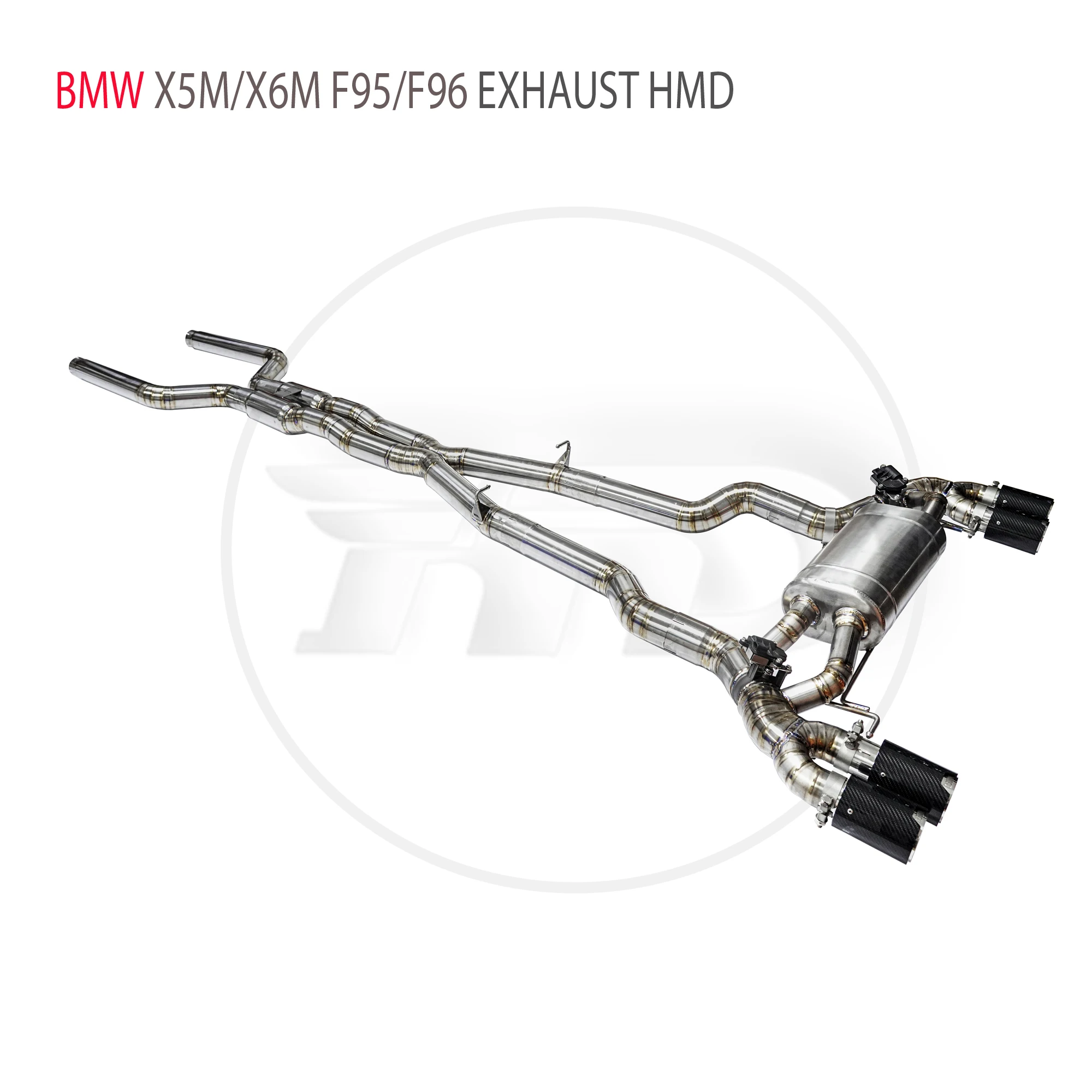 عالية الجودة Catback لسيارات BMW X5M X6M F95 F96 سبائك التيتانيوم نظام العادم صمام إلكتروني كاتم الصوت نصائح غير المدمرة HMD