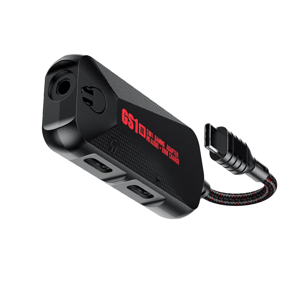 

3-in-1 Mobile Phone Game Sound Card Type-C To 3.5mm Gaming Phone Audio Board 60W Nylon 24Bit 96Hz Hi-Res Accessories