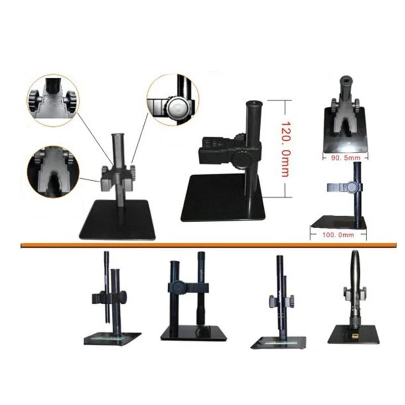 Aluminium  Universal Adjustable Professional Base Stand Holder Desktop Support Bracket USB Digital Microscope Endoscope