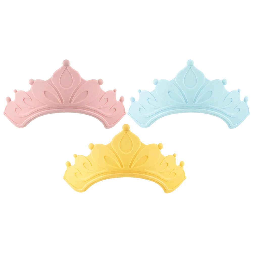 

3 шт., детская корона для мытья волос, замена шампуня, регулируемая шапочка для душа, блокирующая воду, шапочка для купания малышей, многоразовая детская шапочка