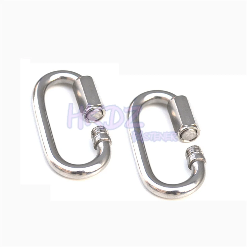 Stainless Steel Climbing Gear Carabiner Quick Links Safety Snap Hook Runway Buckle Rock Climbing Buckle Chain Connecting Ring