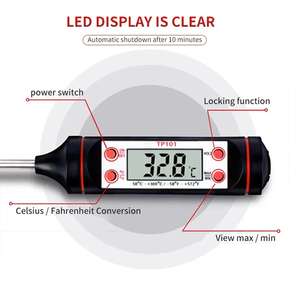 Kitchen Meat Thermometer Temperature Meter Gauge Tool Digital Kitchen Food Probe Electronic Bbq Cooking Tools Household