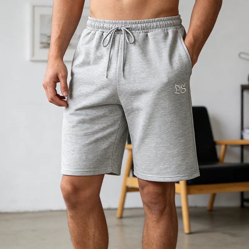 

Men's Spring Trendy Streetwear Letter Embroidered Shorts High Waist Elastic Drawstring Loose Fit Quater Pants