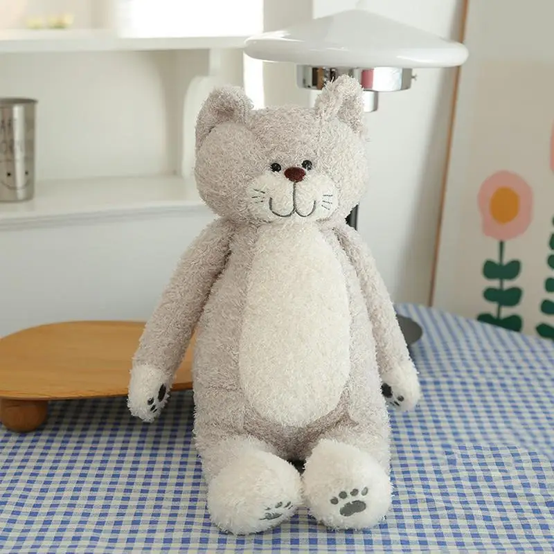 Giocattoli di peluche per gatti farciti Soft pausa Office Nap Doll Bed Sleepping Pillow Animal Cheese Cat farcito Home Decor compleanno ragazze regali