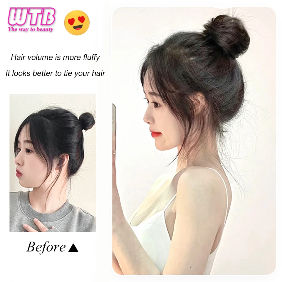 WTB Synthetic hair Self-winding Hair Bundle Ball Head Wig All-in-one Flower Bud Hair Bun Hair Bag Fluffy Natural Hair Volume