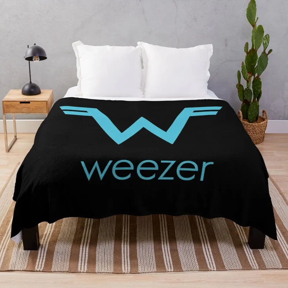 

Blue W of weezers Throw Blanket Flannel warm for winter Cute Plaid blankets and throws Blankets Baby Retros Warm Blankets