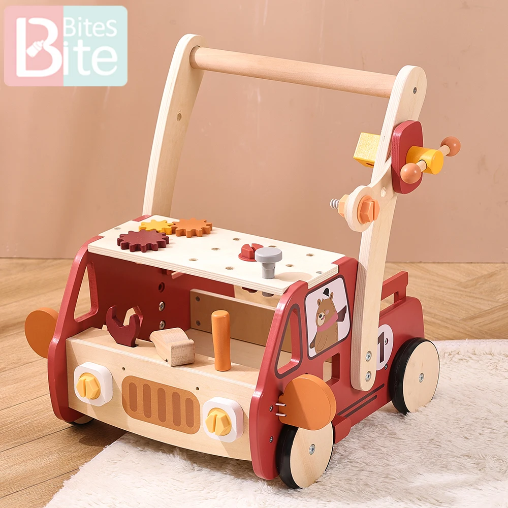 Baby Walker Newborn Stroller Baby Toys Learning Walking Cart Wooden Tool Car Children's Walking Stroller Education Baby Walkers