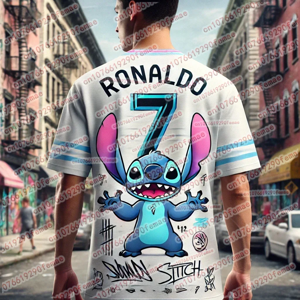 

Disney Stitch 3D Print Sport Quick Dry Breathable Men Tshirt Football Jersey Team Uniform Baby Parentchild Boy Girl Short Sleeve