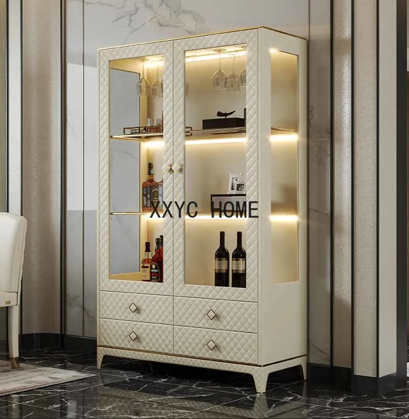 Light Luxury Restaurant Wine  Hong Kong style Furniture Meal Side  Room Hall Cabinet Storage