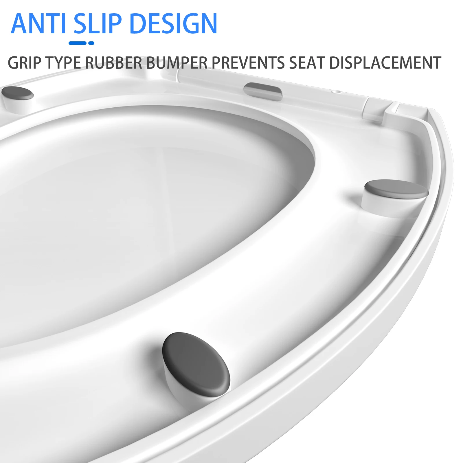 غطاء بيضاوي لمقعد المرحاض من النوع O من النوع O - مفصلات متينة سريعة الإصدار، غطاء صوان مدمج سهل التركيب ومضاد للخدش