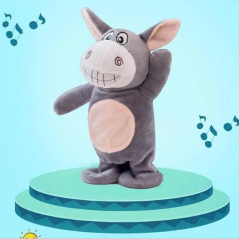 Juguetes de peluche de burro parlante para niños, mascotas electrónicas, grabación de sonido divertida, cantar