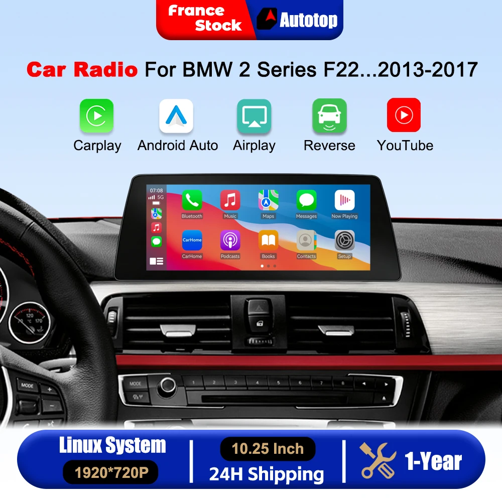 Wireless CarPlay Android Auto 10.25 Inch Touch Screen For BMW 2 Series F22 F45 MPV 2013-2017 NBT SystemCar Intelligent Systems Smart Multimedia Car Radio With Bluetooth GPS Navigation Autolink Navi Mirror Link AirPlay