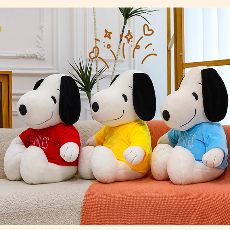 

35-80cm Snoopy Plush Toy Wearing A Hoodie Large Cartoon Plush Doll Blue Anime Birthday Pillow Doll Children's Christmas Gift