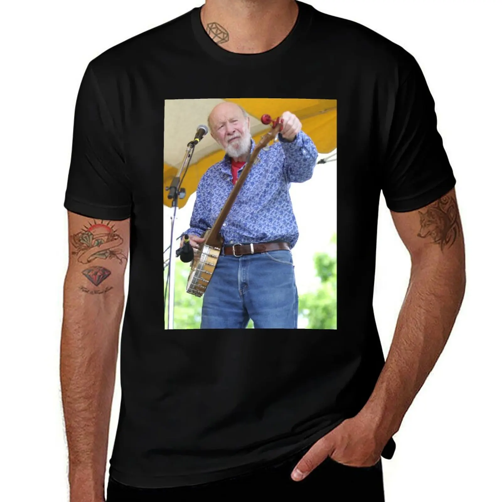 Pete Seeger-Camiseta de fotografía, camiseta de verano lisa de gran tamaño, camisetas divertidas para hombre