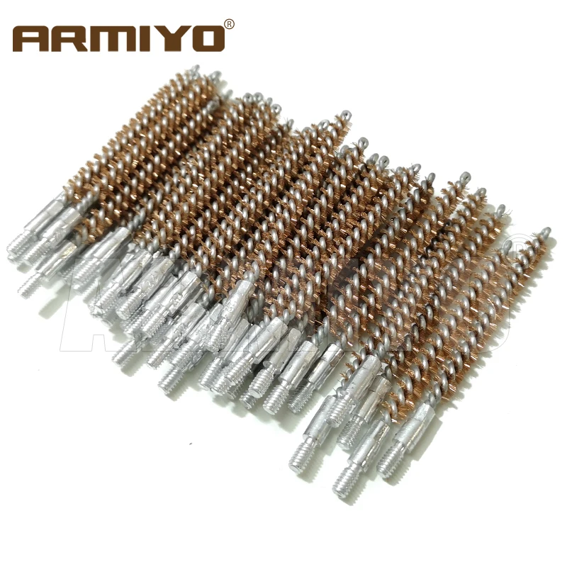 Armiyo Großhandel 100Pcs/Pack.17Cal.22Cal.30Cal.38Cal 12GA G Bohrung Reinigung Bronze Pinsel Jagd Gewinde 5-40 8-32 5/16 "-26T – Detail 3