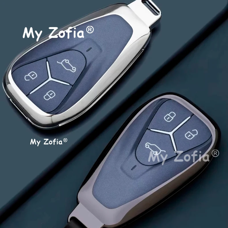 Alloy Car Key Case Cover Shell For Skywell ET5 Skyworth EV6 2024 2025 2026 Car Modified Key Fob Case Cover Protector Accessories