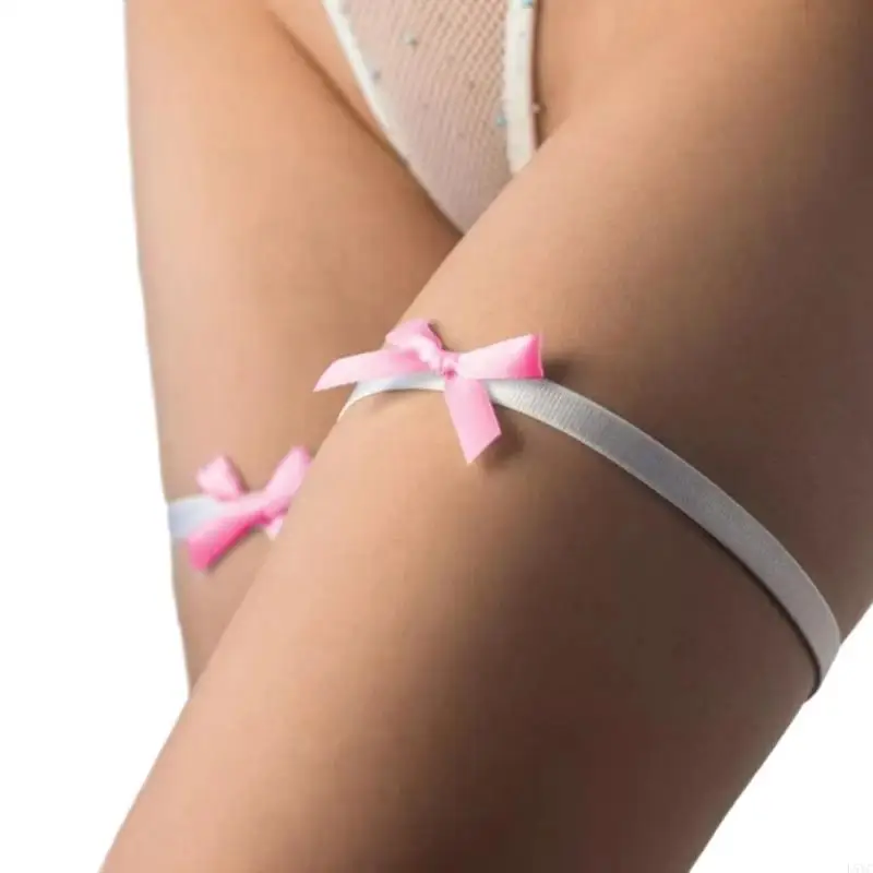 L5YC النساء الفتيات الفخذ خواتم الأربطة مع الانحناء/طبقة الساق الرباط حزام الشرير مطاطا الفخذ الرباط الساق خواتم للحزب تأثيري #2
