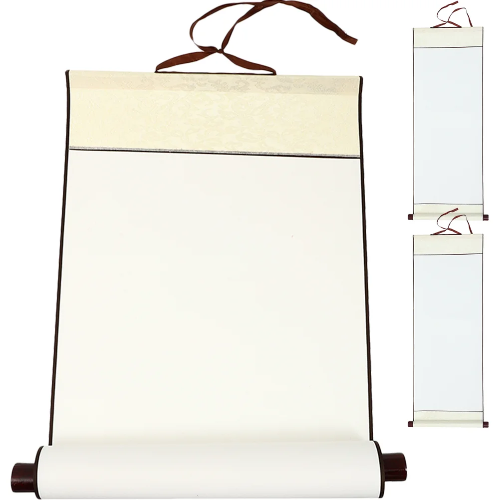 3 Pcs Blank Scroll Multi-function Chinese Painting Vintage Paper Calligraphy Christmas Parchment for Writing