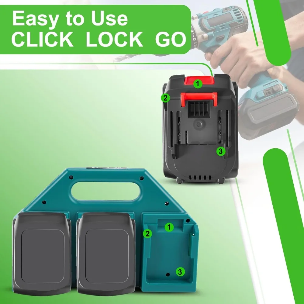 Durable 6 Slot Battery Carrying Holder Heavy Duty Portable Battery Organizer Rack With Handle Battery Storage Box For Tool Bags