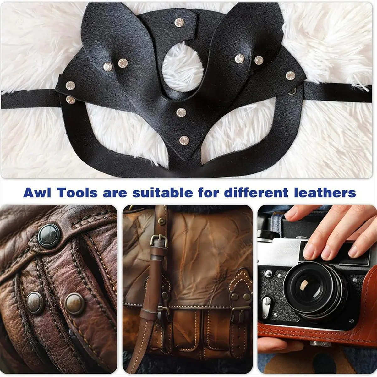 ABFW 4pcs Shaving Awl Tools with Wooden Handle, Sewing Awl Set Kit Tailor Awl for Punching Stitching Awl Repair Tool for DIY