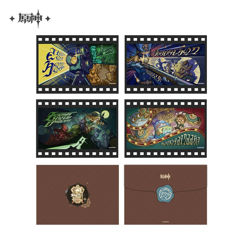 

2024 Anime Genshin Impact 2023 Offline Exhibition Series Film Transparent Card Envelope Set Official Gift