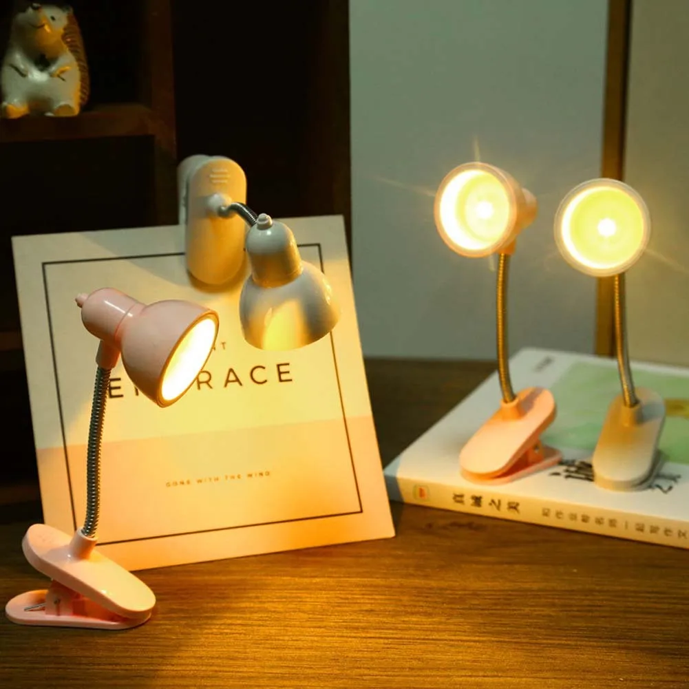 Led Night Lights Cute Mini  Book Light Table Lamp 360 Degree Rotatable Student Eye Protection Clip-on Reading Lamp