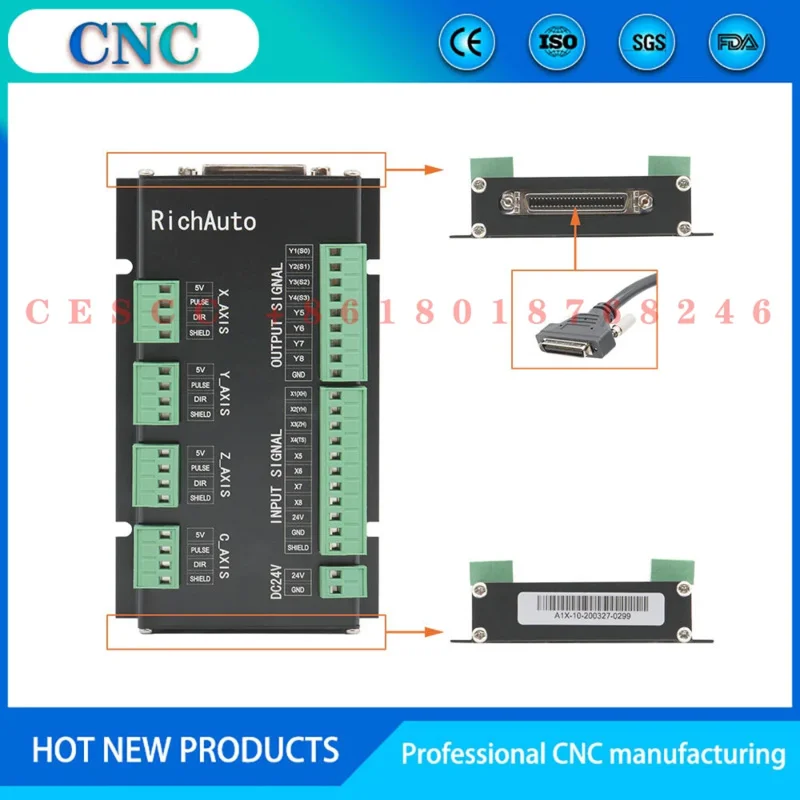 

RichAuto DSP A11E/A18 CNC controller 3-axis 4-axis wiringboard A12/A15 genuine signal line and connection board