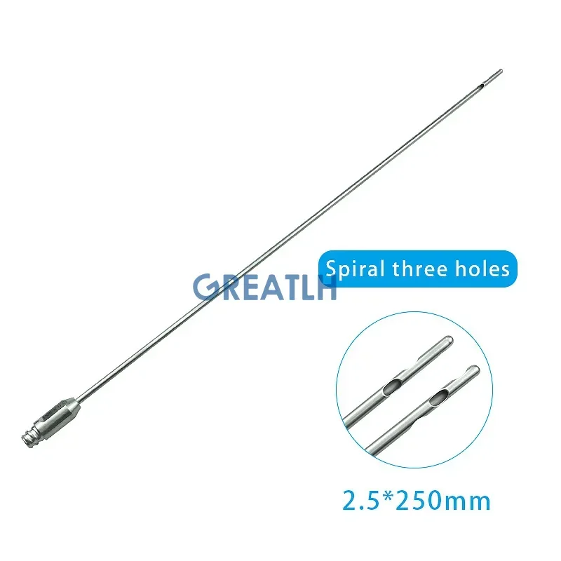 Spiral Liposuction Cannula with 3 Holes Micro Cannulas Needl Stainless Steel  Lipusuction Instrument Plastic Beauty Tools 1pcs